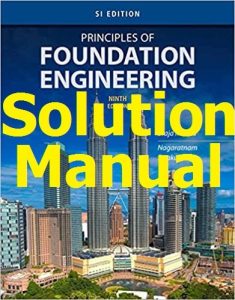 Solution Manual for Principles of Foundation Engineering Braja Das